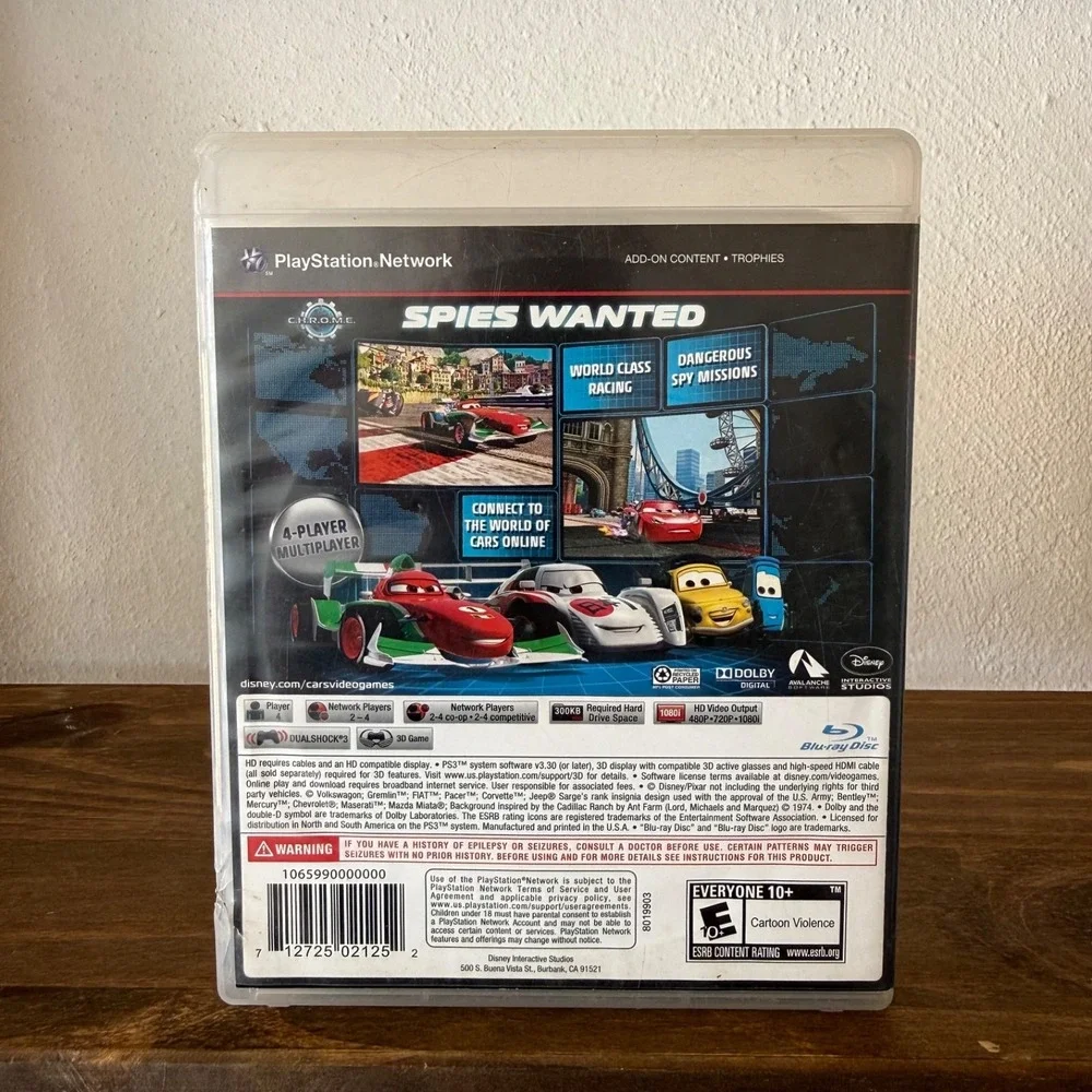 Cars‎ 2 PS3 Sony PlayStation 3 Disney Pixar Complete CIB w/ Manual